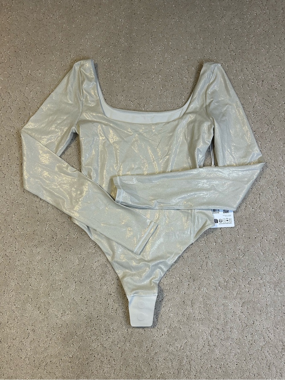 NWT Lululemon Wundermost Ultra-Soft Nulu Square-Neck Bodysuit Shine LXBO XS